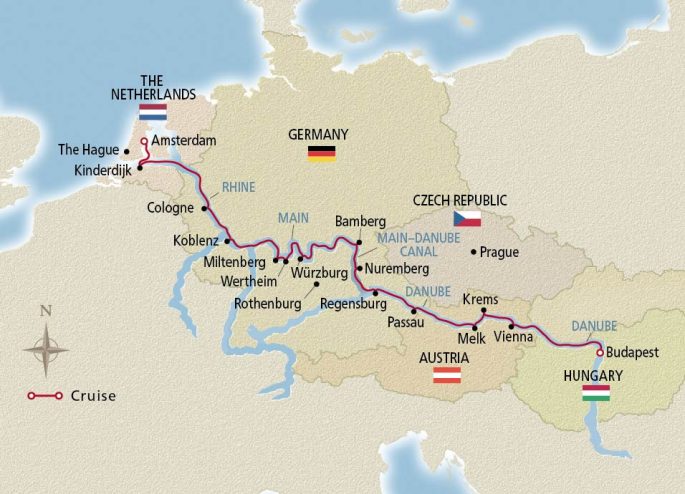 european river cruise map